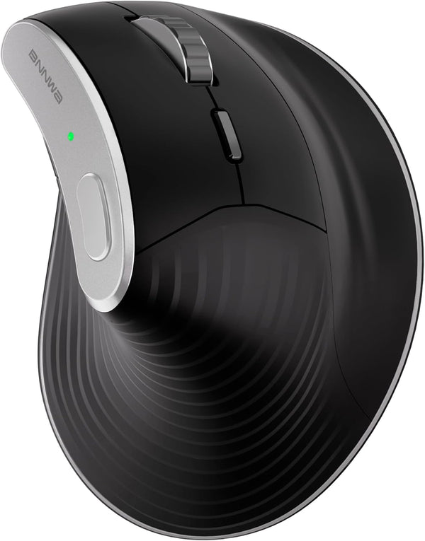 Wireless Vertical Ergonomic Mouse, Multi-Device Bluetooth + 2.4G Connection, 4 Adjustable DPI for PC, Laptop, Black