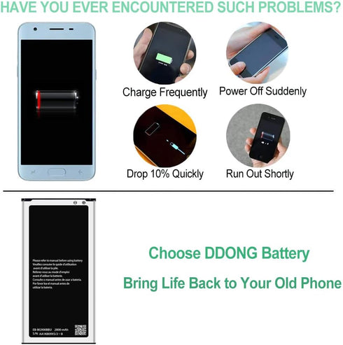 DDONG for Samsung Galaxy S5 Active Battery, G900V SM-G860 G860P Replacement Battery (EB-BG900BBC)