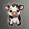 Acatalepsy Sticker Cute Dairy Cow Stickers for Water Bottle 2in, Waterproof Vinyl Kawaii Animal