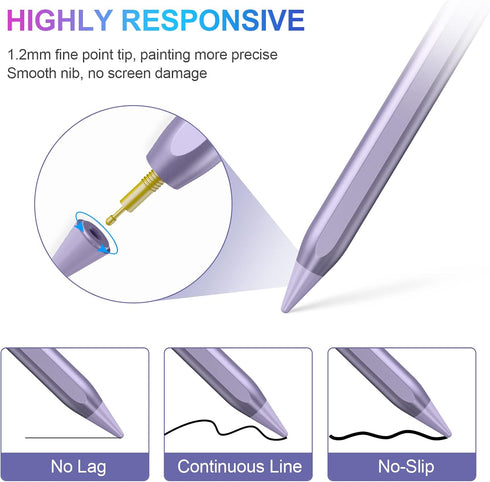 Stylus Pen for iPad 2018-2023, Active Pencil with Palm Rejection for iPad Pro 11/12.9, Air 5th/4th/3rd, Mini 6th/5th