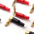10pcs Right Angle Banana Plugs - 4mm/0.16" 90 Degree Speaker Connector in Red and Black for Audio Connections