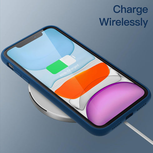 JETech Silicone Case for iPhone 11 (2019) 6.1-Inch, Shockproof Cover with Microfiber Lining in Blue Cobalt