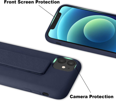 LAUDTEC Silicone Kickstand Case for iPhone 11, Vertical and Horizontal Stand, Soft Liquid Silicone, Blue