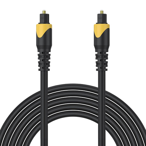 2M/6.6FT Amzpas Optical Cable, Gold-Plated Digital Toslink Cable, SPDIF Cord Extension, Plug Fiber Optic Cord