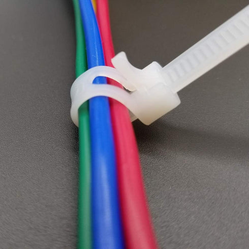 Superun Releasable Zip Ties - 8 Inch, 50 Lbs Tensile Strength, Pack of 100 Reusable Cable Ties in White