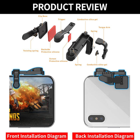 Z108 Mobile Gaming Controller, Compatible with PUBG Mobile/Fortnite/Call of Duty, Sensitive L1R1 Trigger for Android &