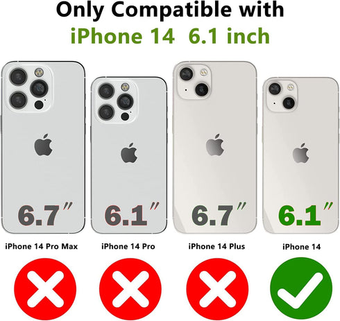 Military Grade Drop Impact for iPhone 14 Case 360 Metal Rotating Ring Kickstand Holder Armor Heavy Duty Shockproof Case for iPhone 14 Phone Case (Purple)