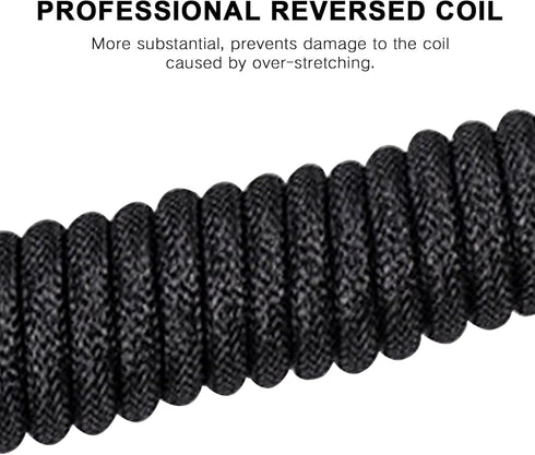 Generic 1.5M Coiled USB C Keyboard Cable for Gaming Keyboard, Double-Sleeved Mechanical Keyboard Cable with Detachable