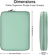 Leather Cord Organizer Travel Bag, Waterproof Tech Organizer Case for Charger and Accessories (Light Green, Large)