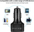 Car Charger Adapter, 6 Ports USB QC3.0 Fast Phone Charger with LED Light Display for All Vehicles