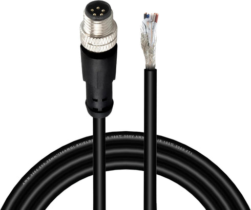 M8 5 Pin Male Socket Panel Aviation Wire, 8mm Shielded Circular Sensor Connector Cable, Outdoor Waterproof IP67