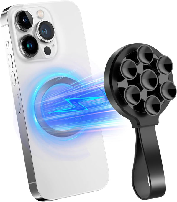 Silicone Suction Phone Case, Magnetic Suction Cup Phone Mount, Sticky Phone Suction Grip for Selfies and Videos,