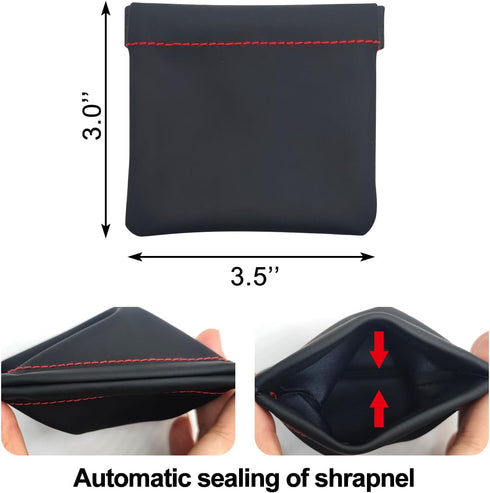 3pcs Earphone Pouch PU Leather Headphone Storage Bag, Universal Spring Bag Closure for Storing Earphones, Coins