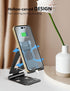Cell Phone Stand for Desk, Adjustable Desktop Phone Holder Stand, Foldable Mobile Phone Dock for iPhone 15, 14, 13, 12,