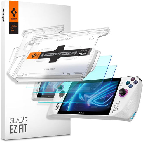 ASUS ROG Ally Spigen GlasTR EZ FIT Tempered Glass Screen Protector - 2 Pack for ultimate protection.