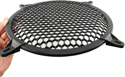 E-outstanding 10 Inch Subwoofer Speaker Waffle Grill Guard Protector Cover, Black Plastic Mesh Round Cover
