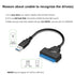 SATA to USB 3.0 Adapter Cable for 2.5 Inch Hard Drive HDD/SSD Data Transfer, External Converter Support UASP