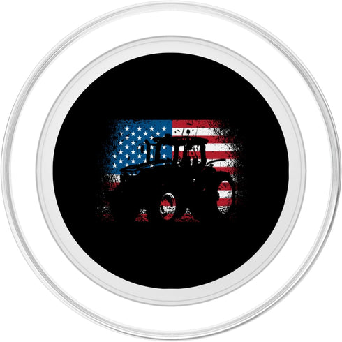 Tractor USA Flag PopSockets MagSafe PopGrip for iPhone - Patriotic Farmer Design