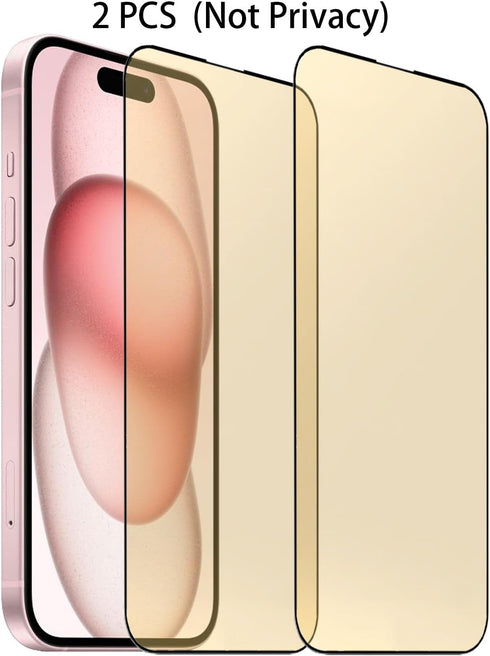 2 Pack Anti-Blue Tempered Glass Mirror Screen Protector for iPhone 15 Plus, 6.7 inch, 9H Hardness