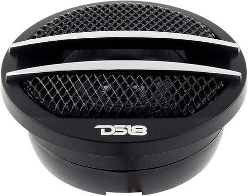 DS18 TX1S 1.38-inch Tweeter Set of 2 - 200 Watts Max Pei Dome Ferrite with Mounting Kit (Black/Silver)