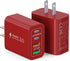 40W USB C Wall Charger, 2-Pack Super Fast Charging Block PD+QC 4 Port Charger Cube for iPad, iPhone, Switch, Smart