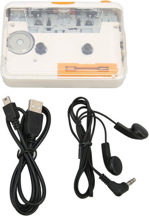 USB Cassette Tape Converter Player, Portable Plug And Play Tape-To-MP3 Capture Device