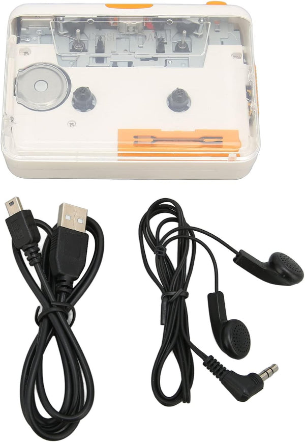 USB Cassette Tape Converter Player, Portable Plug And Play Tape-To-MP3 Capture Device