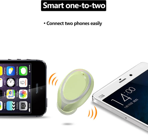 Bluetooth Earpiece, 6 Hours Play Time, Single Bluetooth Earbud, Waterproof Headphones for Car Business (Green)