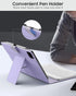 MoKo Universal Tablet Case with Keyboard for 9"-11" Tablets, Removable Wireless Bluetooth Keyboard & Pen Holder, Lilac