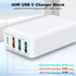 Flat USB Wall Charger, Excgood 40W 4Port USB and USB C Fast Charging Block PD+QC Foldable Wall Plug Power Adapter
