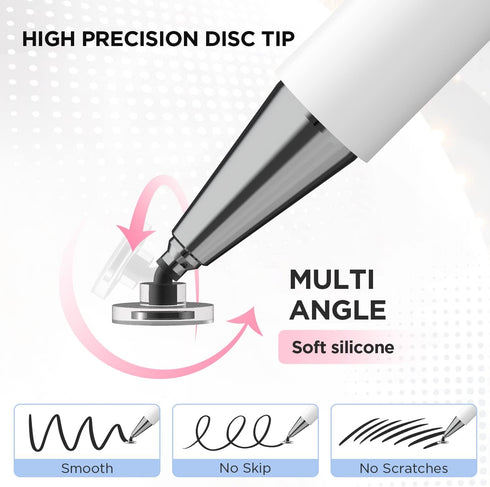 OASO 6/7/8/9/iPhone/Samsung A7/S7/Fire 7/8/10 Stylus Pen for Touch Screens, Disc Tip & Magnet Cap Styli Pencil