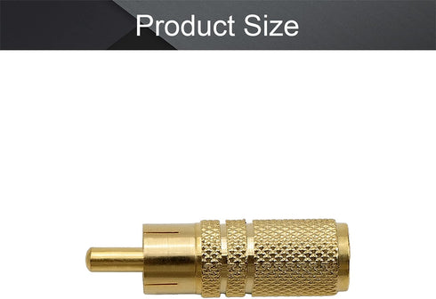 Fielect RCA Male to 3.5mm Female Connector, Stereo Audio Video Adapter Coupler Converters, Zinc Alloy 1Pcs