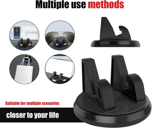 Pack-1 Car Dashboard Cell Phone Holder, 360 Degree Rotation Navigation Bracket for Most Cars, SUVs and Vans (Black)
