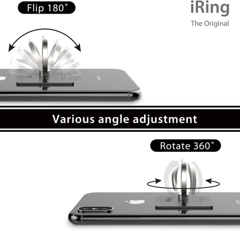 iRing Link, Wireless Charging Friendly Phone Holder, Cell Phone Ring Grip and Stand for iPhone and Galaxy