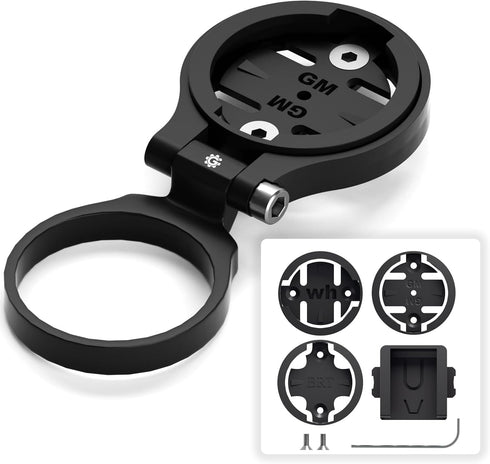 Bike Stem Computer Mount, Adjustable Out Front Mount for Garmin Edge 25 130 200 500 510 520 800 810 820 1000 1030