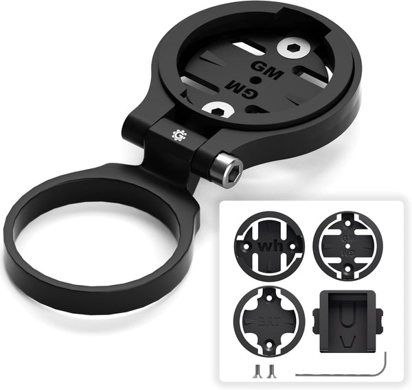 Bike Stem Computer Mount, Adjustable Out Front Mount for Garmin Edge 25 130 200 500 510 520 800 810 820 1000 1030