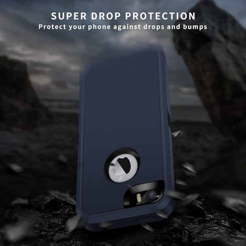 ACAGET Case for iPhone 5/5S/SE (2016), Heavy Duty Protective Armor Shock-Absorbing Dual Layer Rubber TPU + PC Cover