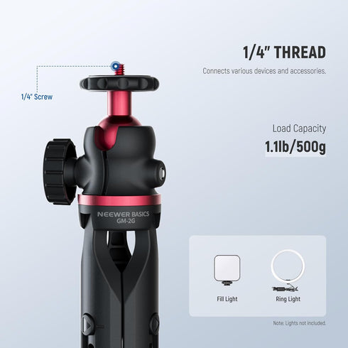 NEEWER 360 GM-2G Entry Level Version Mini Tripod for Camera, Small Desk Portable DSLR Webcam Cell Phone Mount Holder