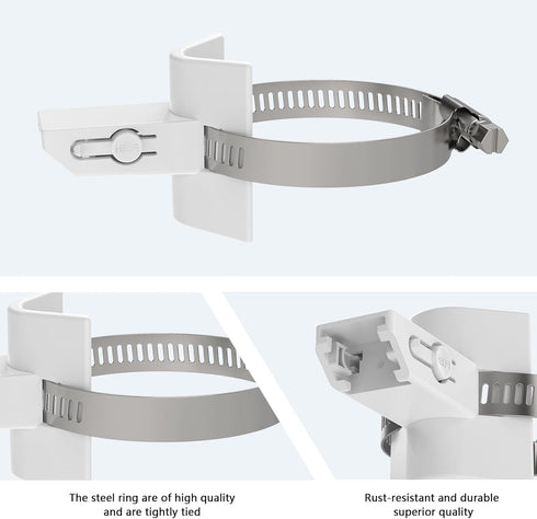 Outdoor Pole Mount for eufy Solocam S340, No Drill Mount, White, 1 Pack