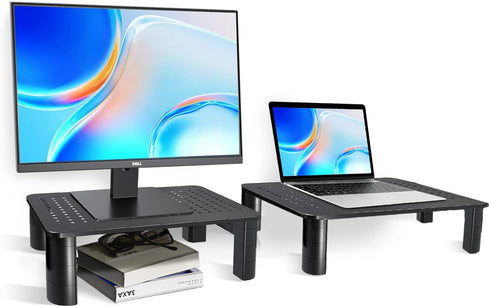 Pholiten 2 Pack Monitor Stand Riser, 3 Height Adjustable Monitor Stand for
