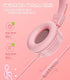 85/94dB, Bywulanda Kids Headphones with LED Lights for School, Upgrade USB Type C Kid Headphone with Microphone, Volume