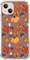 Fall Leaves Pumpkin Acorns Case for iPhone 14 Plus, Aesthetic Autumn Halloween Cover for Teens, Cool TPU Bumper