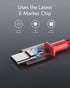 Anker 333 Fast Charging Cable (6ft, 100W, 2-Pack) for MacBook Pro, iPad Pro, Galaxy S21, Pixel, Switch & more (Red)