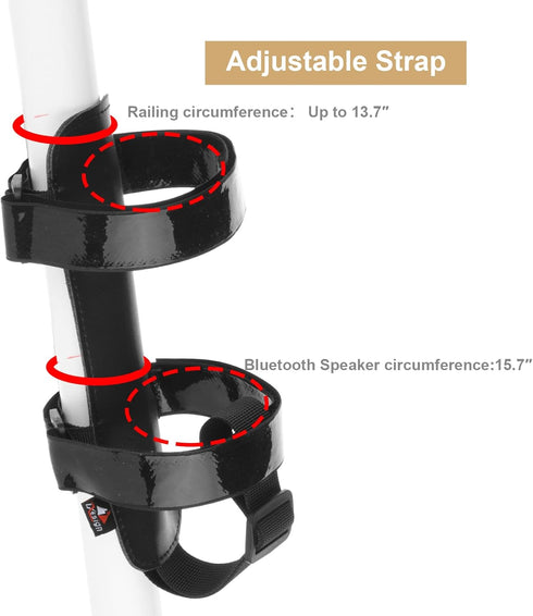 TXEsign Portable Bike Speaker Mount, Compatible with JBL Charge 4/5, Flip 5/6, Waterproof Adjustable Speaker Strap for