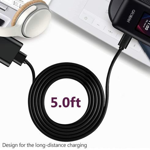 Fast Wall Charger with 5FT Cable for Alcatel Go Flip, Cingular Flip 2/3, MyFlip 2, QuickFlip & Smartflip 4052r/5044C.