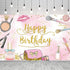 Generic Makeup Spa Happy Birthday Backdrop for Girls Women Princess Pink Make Up