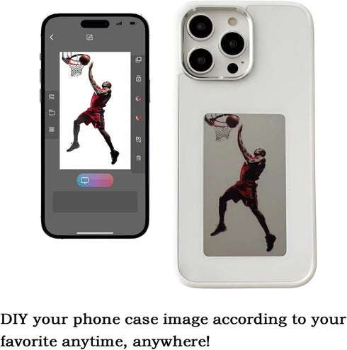 DIY E-Ink Phone Case for iPhone 14 Pro Max, Smart Photo Rear Projection Customizable Phone Case, Instantly Display