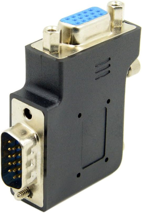 chenyang HDB15Pin 90 VGA Connectors,VGA SVGA D-Sub Male to Female Degree Left Angled Gender Changer Video Graphics