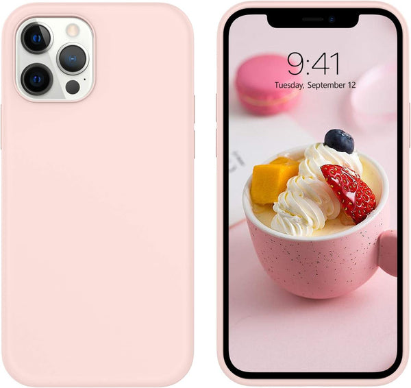 DUEDUE Liquid Silicone Soft Gel Rubber Case for iPhone 12 Pro Max 6.7", Full Protective with Microfiber Cloth Lining,