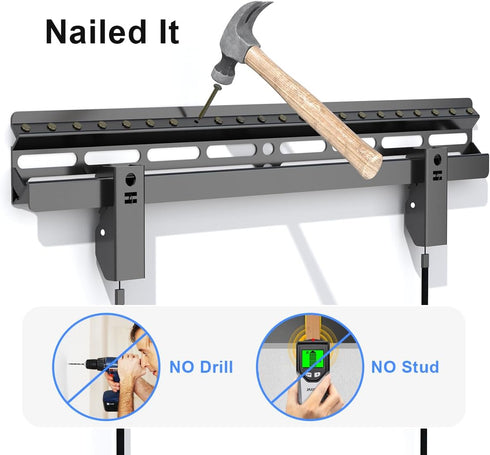 Suptek Studless TV Wall Mount for Most 23-60 Inch TVs up to 99 lbs, Low Profile No Drill TV Mount, Drywall TV Bracket with Max VESA 400x400mm, No Stud, No Drill, Easy Install, MF8
